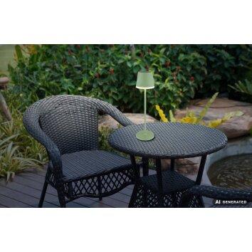 Globo VANNIESO LED Outdoor Solar Table Lamp, Modern Conical Garden Light