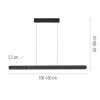 SCHÖNER WOHNEN-Kollektion ADRIANA ROUND LED linear height-adjustable pendant light, 2-light