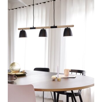 Nordlux THEO Pendant Light Light wood, black, 3-light sources