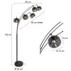 Steinhauer modern Arc floor lamp Bambus with five adjustable arms and Ecru shades