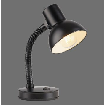 Leuchten Direkt Gooseneck Table Lamp FLEXI, adjustable, black shade for desk reading
