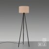 Leuchten Direkt tripod floor lamp DURO with beige fabric shade, Scandinavian style