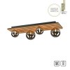 Leuchten Direkt ceiling light GERDA with wood slats and 4 smoke-coloured shades
