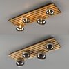 Leuchten Direkt ceiling light GERDA with wood slats and 4 smoke-coloured shades