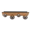 Leuchten Direkt ceiling light GERDA with wood slats and 4 smoke-coloured shades