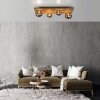 Leuchten Direkt ceiling light GERDA with wood slats and 4 smoke-coloured shades