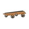 Leuchten Direkt ceiling light GERDA with wood slats and 4 smoke-coloured shades