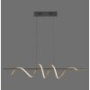 Leuchten Direkt LED pendant light Emanda, brass wave, adjustable, 3000 Kelvin warm white