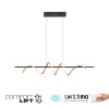 Leuchten Direkt LED pendant light Emanda, brass wave, adjustable, 3000 Kelvin warm white