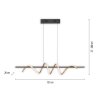 Leuchten Direkt LED pendant light Emanda, brass wave, adjustable, 3000 Kelvin warm white
