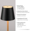 Leuchten Direkt warm-white LED Table Lamp EURIA with Memory Function, black tapered shade
