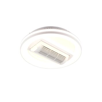 Reality LED round ceiling fan light Kurula, adjustable colour temperature 2700-6500 Kelvin