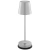 Brilliant modern LED conical table lamp Elora, 2700 Kelvin warm white, silver shade