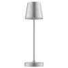 Brilliant modern LED conical table lamp Elora, 2700 Kelvin warm white, silver shade