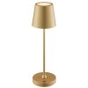 Brilliant LED table lamp Elora, modern tapered gold shade, warm white 2700 Kelvin