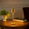Brilliant LED table lamp Elora, modern tapered gold shade, warm white 2700 Kelvin