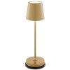 Brilliant LED table lamp Elora, modern tapered gold shade, warm white 2700 Kelvin
