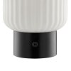 Brilliant RGB LED table lamp Sarastro, ribbed white shade, 2700 Kelvin warm white