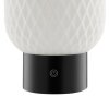 Brilliant LED Table Lamp Sarastro diamond pattern white shade, RGB, 2700 Kelvin warm white