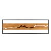 Brilliant LED linear ceiling light Thunder, dark wood panel, 3000 Kelvin warm white
