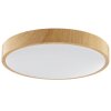 Brilliant Modern LED Round Ceiling Light Teranon, light wood rim, 3000 Kelvin warm white