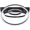 Brilliant LED ceiling light Pedley, black shade, 3000 Kelvin warm white, concentric rings