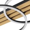 Brilliant LED ceiling light Calma with overlapping oval frames and dark wood slats