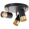 Brilliant Ceiling spotlight Vigolo with 3 rotating heads, gold trim, 3000 Kelvin warm white