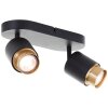 Brilliant Ceiling Spotlight Covelo, 2 Rotating Heads, Gold Trim, 3000 Kelvin Warm White
