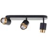 Brilliant ceiling spotlight Covelo, rotating heads, gold rims, 3000 Kelvin warm white