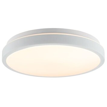 Brilliant flat, round LED ceiling light Livas, 3000 Kelvin warm white, day/night sensor