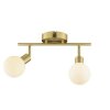 Brilliant Globe ceiling spotlight Jorge with 2 white glass shades and rotating heads