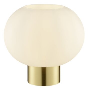 Brilliant cottage-style mushroom-shaped table lamp Fanny with a rounded white glass shade