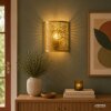 Brilliant Oriental semi-circular wall light Molly with intricate leaf cutouts
