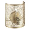 Brilliant Oriental semi-circular wall light Molly with intricate leaf cutouts