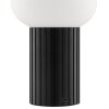 Brilliant LED table lamp Venti, fluted base, white glass shade, 3000 Kelvin warm white
