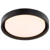 Brilliant flat round LED ceiling light Sonora, white shade, 3000 Kelvin warm white