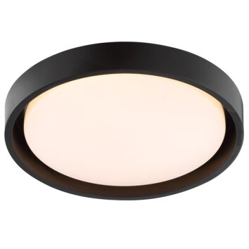 Brilliant flat round LED ceiling light Sonora, white shade, 3000 Kelvin warm white