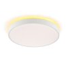 Brilliant flat round LED ceiling light Solistra, memory function, 3000 Kelvin warm white