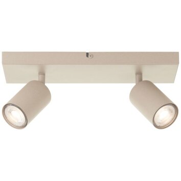 Brilliant twin ceiling spotlight Jello, rotating heads in champagne, 3000 Kelvin warm white