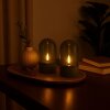 Brilliant LED table lamp Illusion with smoke-coloured glass dome shades and grey base
