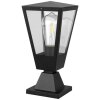 Brilliant modern lantern-style pedestal light Westcliff, anthracite metal, clear glazing