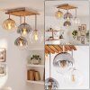 Boho Style Cluster ceiling light Gastor with four amber, clear and smoke glass shades, E14