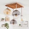 Boho Style Cluster ceiling light Gastor with four amber, clear and smoke glass shades, E14