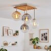 Boho Style Cluster ceiling light Gastor with four amber, clear and smoke glass shades, E14