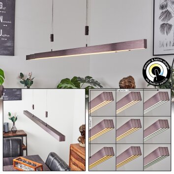 Airolo Pendant Light LED brown, 3-light sources