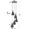 EGMOND Pendant Light brown, black, 5-light sources