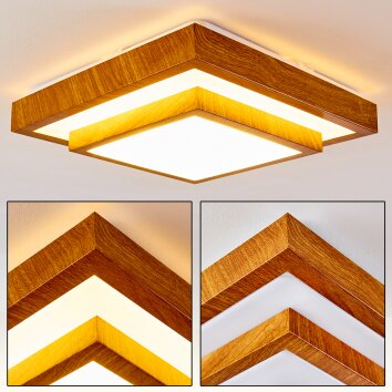SORA WOOD Ceiling light LED Light wood, white, 1-light source