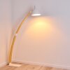 HIGASHI Floor Lamp Light wood, white, 1-light source