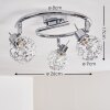 KALIPURO Ceiling light chrome, 3-light sources